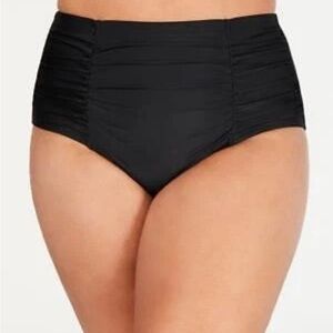 Island Escape Womens sz 18W Black Ruched High Waist‎ Bottoms